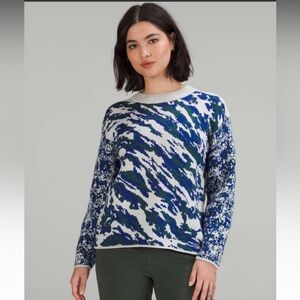 Lululemon Wool Blend Patterned Sweater in vapor/psychic/green jasper sz …